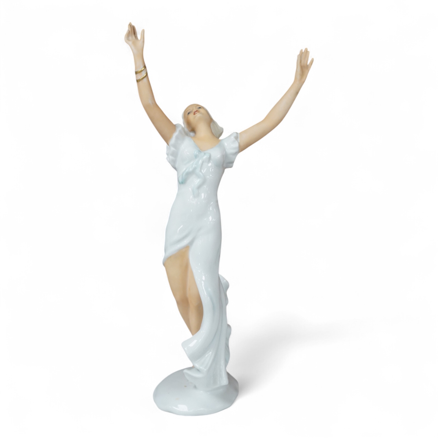 A German Art Deco figurine of a dancing lady, 27cm high